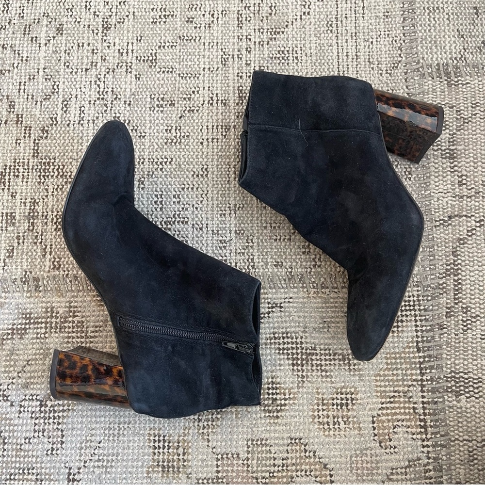 Black Boots with Cheetah Heel